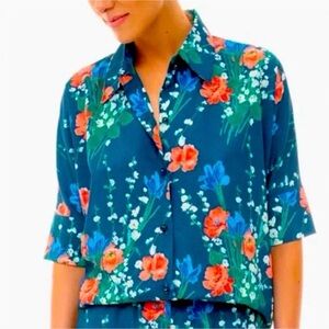 Tuckernuck Jade Blooms Farris Button Up Blouse